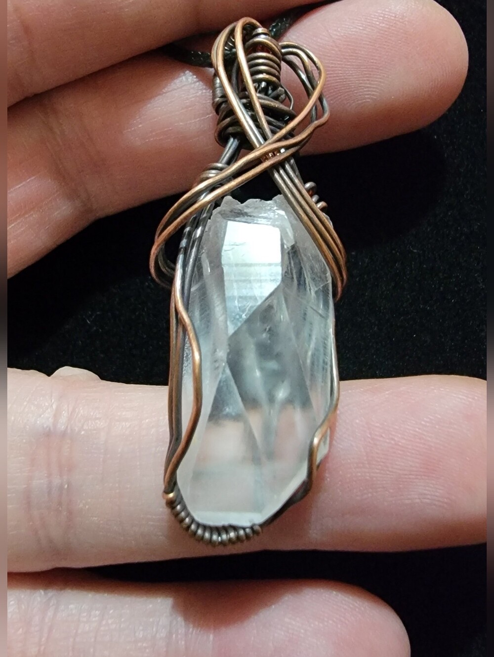 Lemurian Quartz Crystal Pendant Necklace